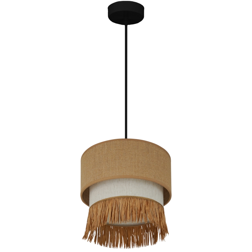 Brilagi - Κρεμαστό φωτιστικό οροφής WINNETOU BOHO 1xE27/15W/230V διάμετρος 25 cm καφέ/κρεμ