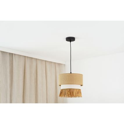 Brilagi - Κρεμαστό φωτιστικό οροφής WINNETOU BOHO 1xE27/15W/230V διάμετρος 25 cm καφέ/κρεμ