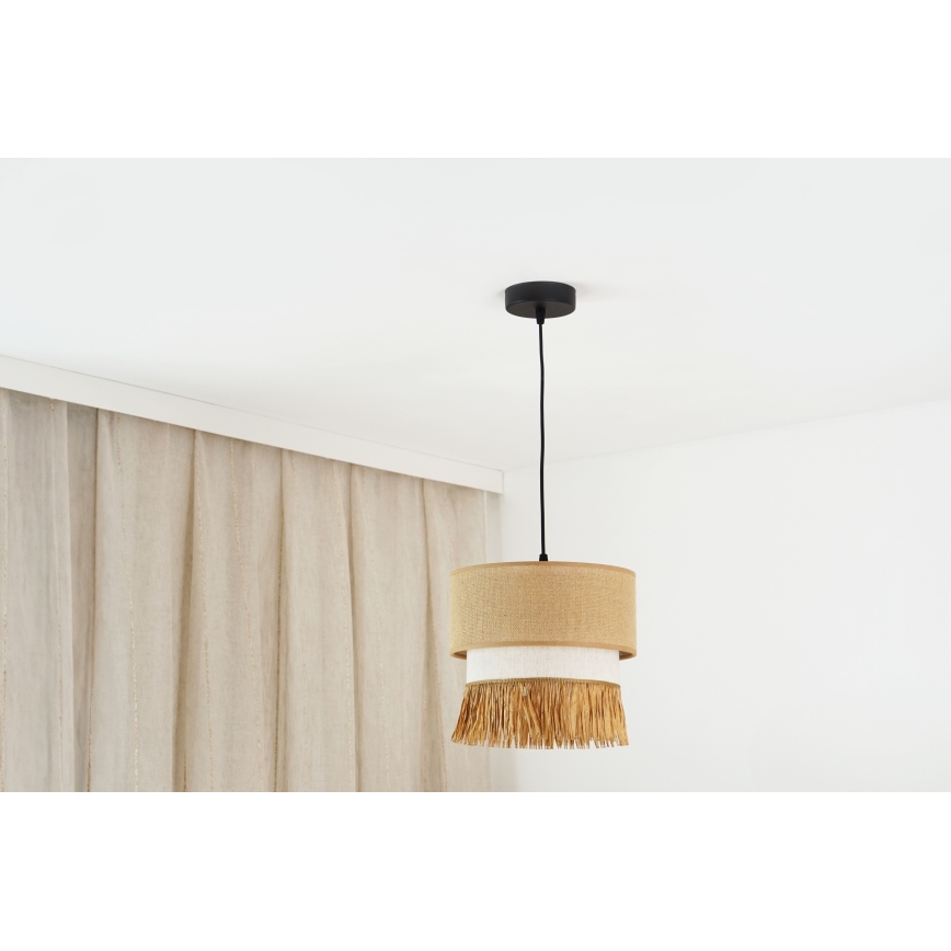 Brilagi - Κρεμαστό φωτιστικό οροφής WINNETOU BOHO 1xE27/15W/230V διάμετρος 25 cm καφέ/κρεμ