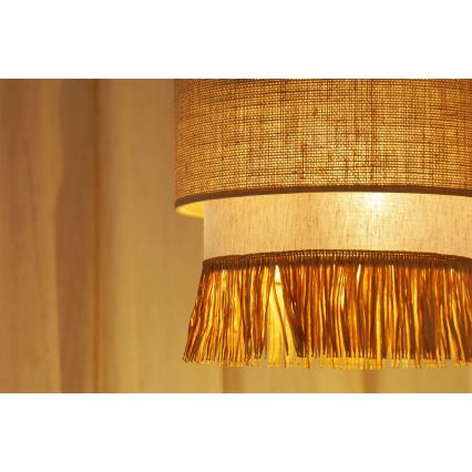 Brilagi - Κρεμαστό φωτιστικό οροφής WINNETOU BOHO 1xE27/15W/230V διάμετρος 25 cm καφέ/κρεμ