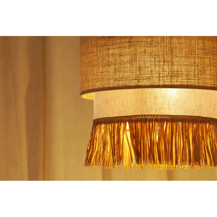 Brilagi - Κρεμαστό φωτιστικό οροφής WINNETOU BOHO 1xE27/15W/230V διάμετρος 25 cm καφέ/κρεμ