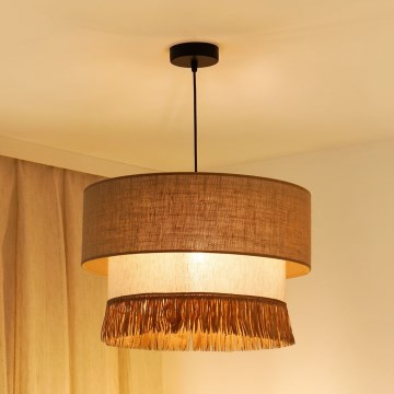Brilagi - Κρεμαστό φωτιστικό οροφής WINNETOU BOHO 1xE27/15W/230V διάμετρος 45 cm καφέ/κρεμ