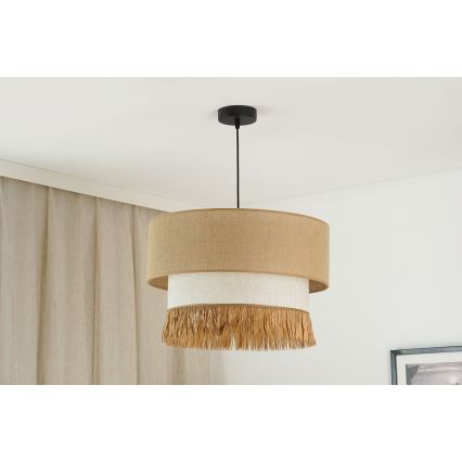 Brilagi - Κρεμαστό φωτιστικό οροφής WINNETOU BOHO 1xE27/15W/230V διάμετρος 45 cm καφέ/κρεμ