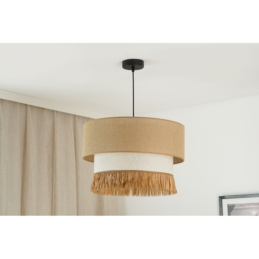 Brilagi - Κρεμαστό φωτιστικό οροφής WINNETOU BOHO 1xE27/15W/230V διάμετρος 45 cm καφέ/κρεμ