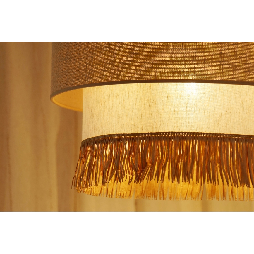 Brilagi - Κρεμαστό φωτιστικό οροφής WINNETOU BOHO 1xE27/15W/230V διάμετρος 45 cm καφέ/κρεμ