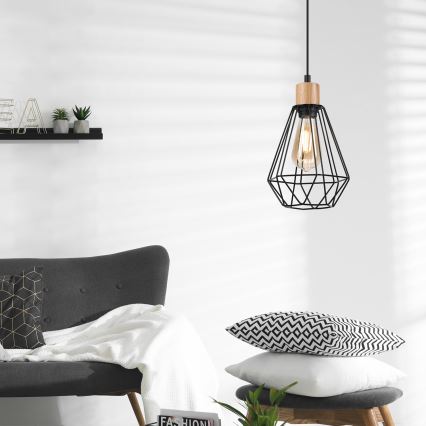 Brilagi - Κρεμαστό φωτιστικό οροφής WOODY BASKET 1xE27/60W/230V δρυς