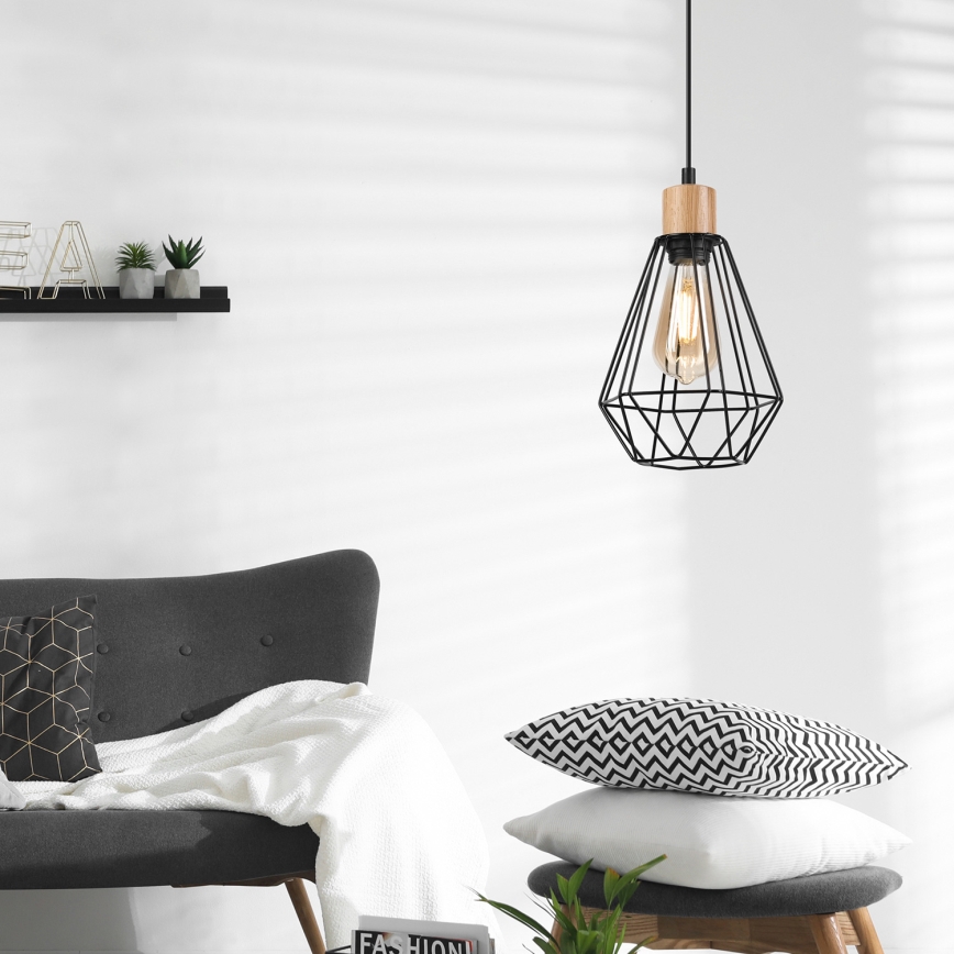 Brilagi - Κρεμαστό φωτιστικό οροφής WOODY BASKET 1xE27/60W/230V δρυς