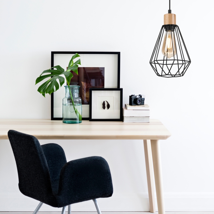 Brilagi - Κρεμαστό φωτιστικό οροφής WOODY BASKET 1xE27/60W/230V δρυς