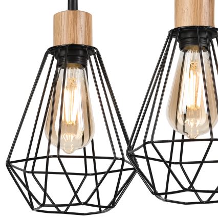 Brilagi - Κρεμαστό φωτιστικό οροφής WOODY BASKET 2xE27/60W/230V δρυς