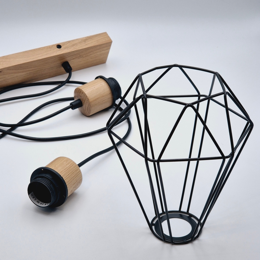 Brilagi - Κρεμαστό φωτιστικό οροφής WOODY BASKET 2xE27/60W/230V δρυς