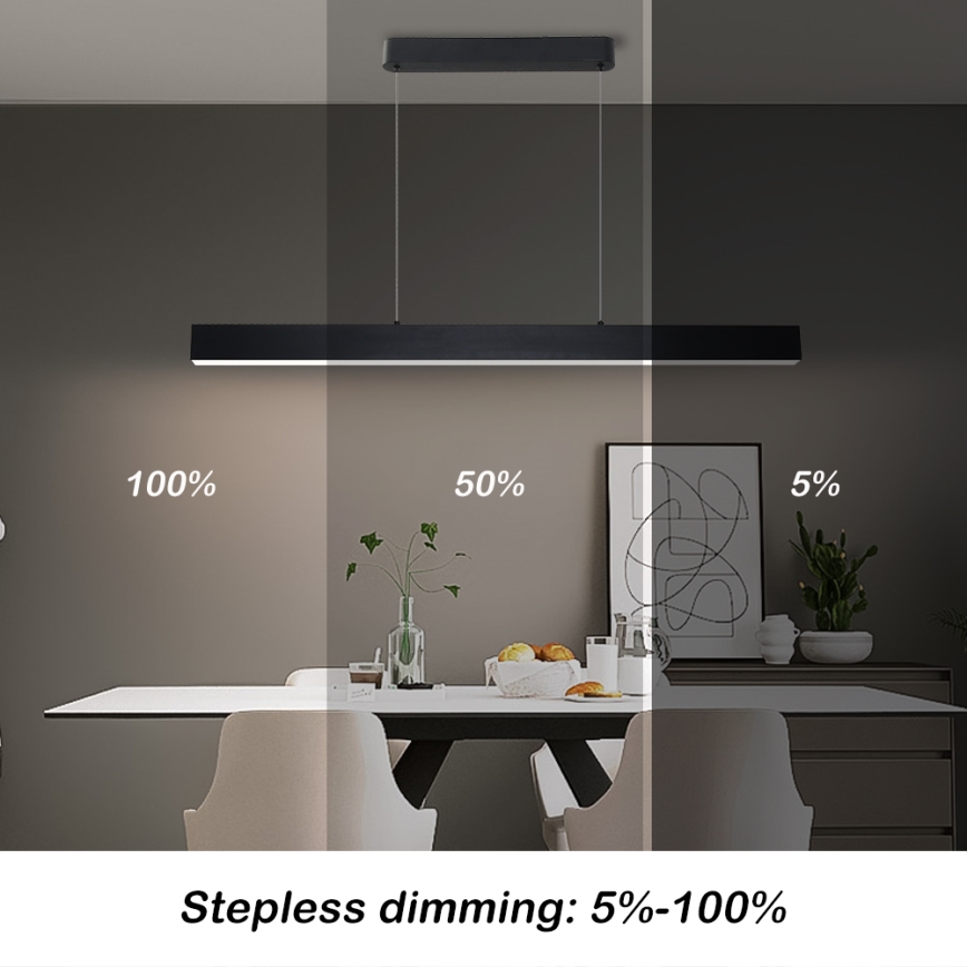 Brilagi - Led Dimmable κρεμαστό φωτιστικό οροφής SLEEKLINE SMART LED/40W/230V 3000-6000K Wi-Fi Tuya μαύρο + τηλεχειριστήριο