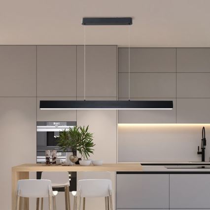 Brilagi - Led Dimmable κρεμαστό φωτιστικό οροφής SLEEKLINE SMART LED/40W/230V 3000-6000K Wi-Fi Tuya μαύρο + τηλεχειριστήριο