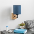 Brilagi - Λάμπα τοίχου NUBILA WOOD 1xE27/25W/230V δρυς/σκούρο μπλε