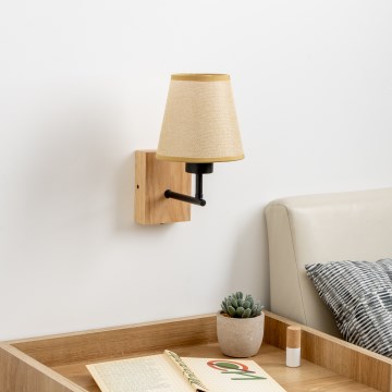Brilagi - Λάμπα τοίχου NUBILA WOOD 1xE27/25W/230V δρυς/ανοιχτό καφέ