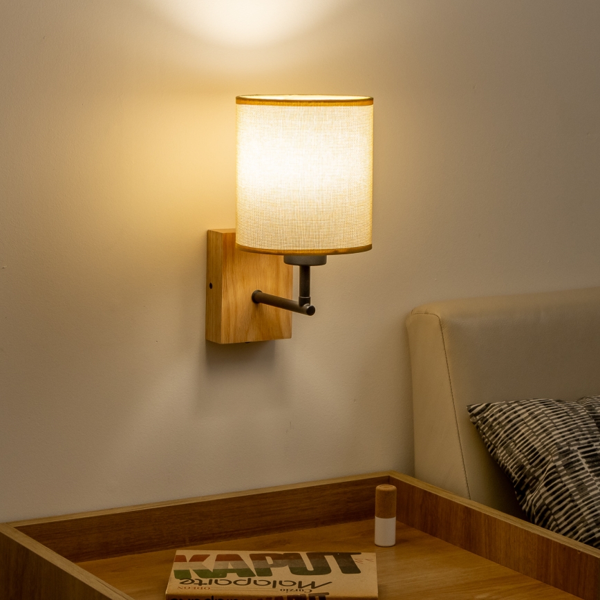 Brilagi - Λάμπα τοίχου NUBILA WOOD 1xE27/25W/230V δρυς/ανοιχτό καφέ