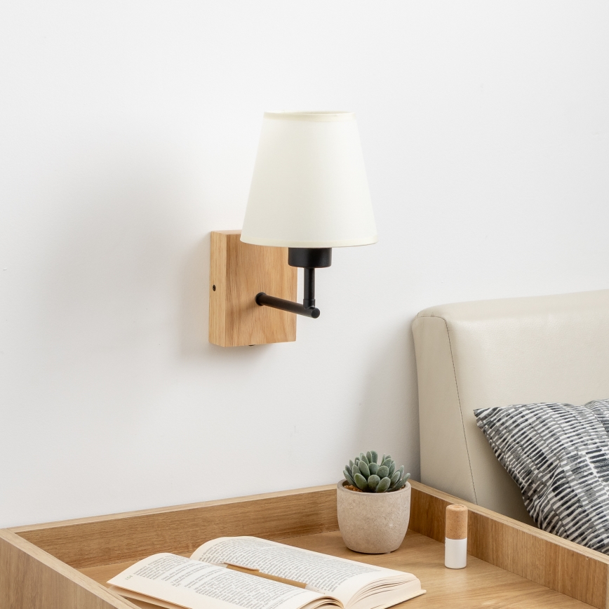 Brilagi - Λάμπα τοίχου NUBILA WOOD 1xE27/25W/230V δρυς/κρεμ