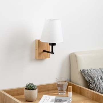 Brilagi - Λάμπα τοίχου NUBILA WOOD 1xE27/25W/230V δρυς/λευκό
