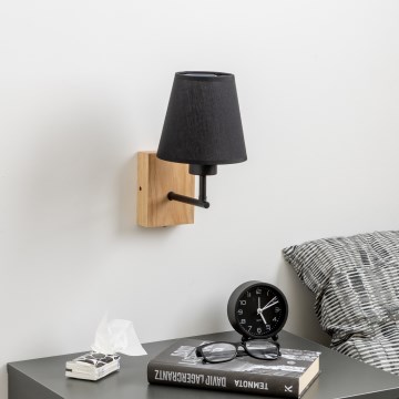Brilagi - Λάμπα τοίχου NUBILA WOOD 1xE27/25W/230V δρυς/μαύρο