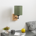 Brilagi - Λάμπα τοίχου NUBILA WOOD 1xE27/25W/230V δρυς/πράσινο