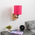 Brilagi - Λάμπα τοίχου NUBILA WOOD 1xE27/25W/230V δρυς/ροζ