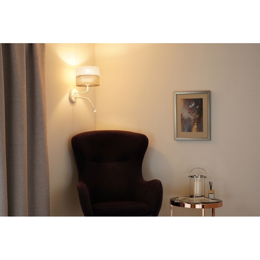Brilagi - Λάμπα τοίχου ROYAL YUTE 1xE27/15W/230V + 1xG9/6W μπεζ/κρεμ/λευκό