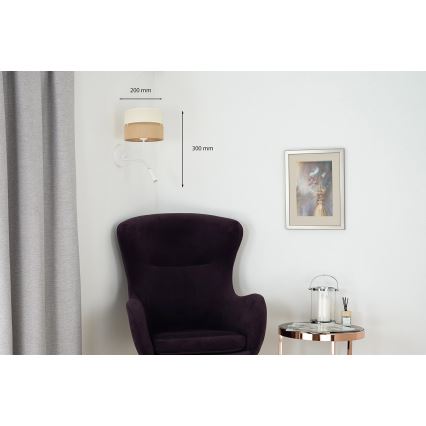 Brilagi - Λάμπα τοίχου ROYAL YUTE 1xE27/15W/230V + 1xG9/6W μπεζ/κρεμ/λευκό