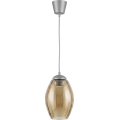 Brilagi - Μονόφωτο κρεμαστό φωτιστικό LED σε καλώδιο RETRO GLASS 1xE27/60W/230V Ø 17 cm ασημί/καπνιστή μπεζ