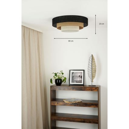 Brilagi - Οροφής φωτιστικό ASPEN LUNETA LED/12W/230V διάμ. 60 εκ. 3000K/4000K/6400K μαύρο/μπεζ/κρεμ
