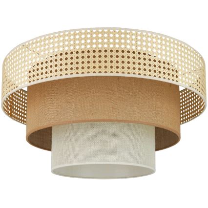 Brilagi - Οροφής φωτιστικό CEDAR LUNETA 1xE27/15W/230V διάμ. 45 εκ. ρατάν/καφέ/κρεμ