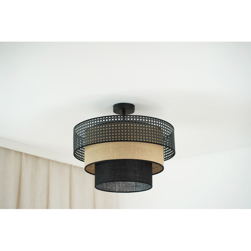 Brilagi - Οροφιαίο φωτιστικό DAKOTA LUNETA 1xE27/15W/230V διάμ. 45 εκ. μαύρο/ρατάν