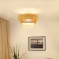 BRILAGI - Οροφιαίο φωτιστικό CEDAR LUNETA 1xE27/15W/230V διάμ. 45 εκ. ρατάν/καφέ/κρεμ