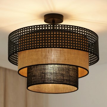 Brilagi - Οροφιαίο φωτιστικό DAKOTA LUNETA 1xE27/15W/230V διάμ. 45 εκ. μαύρο/ρατάν