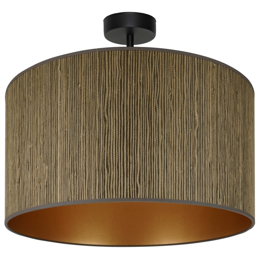 Brilagi - Επιτοίχιο φωτιστικό BOSTON ROLLER 1xE27/15W/230V διάμ. 45 εκ. καφέ/χρυσό ψάθα