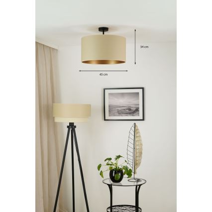 Brilagi - Επιτοίχιο φωτιστικό OREGON ROLLER VEGE 1xE27/15W/230V διάμ. 45 εκ. μπεζ