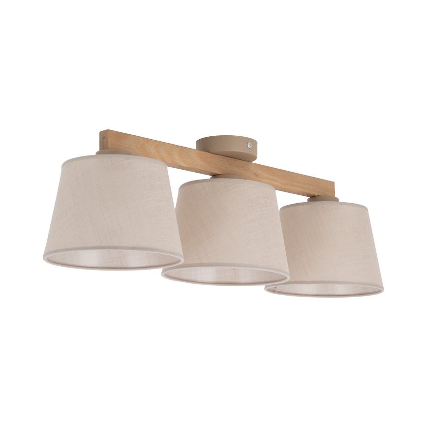 Brilagi - Πλαφονιέρα LATTE SABIA 3xE27/60W/230V πεύκο/μπεζ