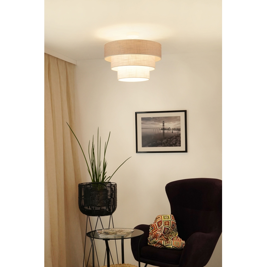 Brilagi - Πλαφονιέρα οροφής ALASKA LUNETA 1xE27/15W/230V διάμετρος 45 cm γκρι/κρεμ