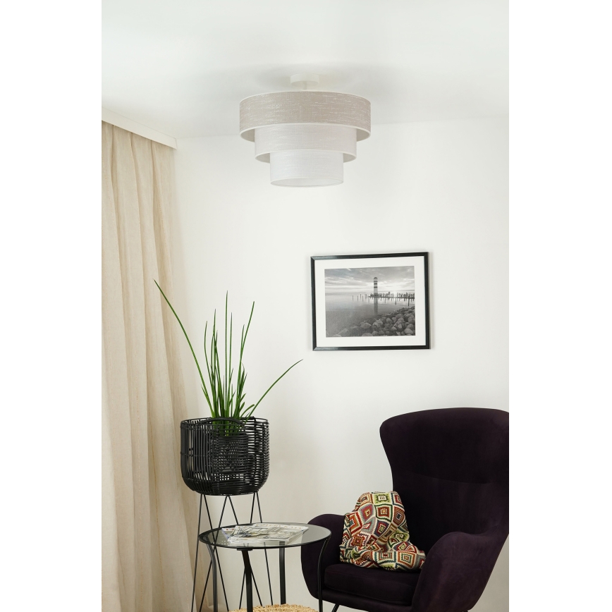 Brilagi - Πλαφονιέρα οροφής ALASKA LUNETA 1xE27/15W/230V διάμετρος 45 cm γκρι/κρεμ
