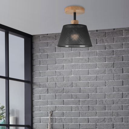Brilagi - Πλαφονιέρα οροφής ANTHONY 1xE14/60W/230V δρυς/μαύρο