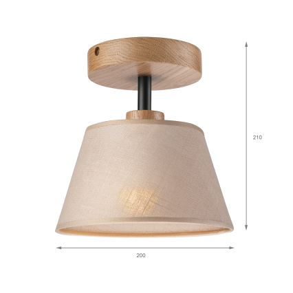 Brilagi - Πλαφονιέρα οροφής ANTHONY 1xE14/60W/230V δρυς/μπεζ