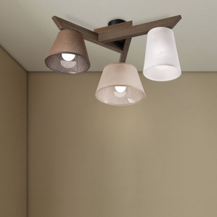 Brilagi - Πλαφονιέρα οροφής ANTHONY 3xE14/40W/230V δρυς
