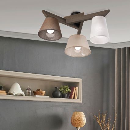 Brilagi - Πλαφονιέρα οροφής ANTHONY 3xE14/40W/230V δρυς