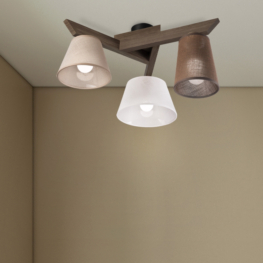 Brilagi - Πλαφονιέρα οροφής ANTHONY 3xE14/40W/230V δρυς