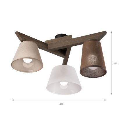 Brilagi - Πλαφονιέρα οροφής ANTHONY 3xE14/40W/230V δρυς