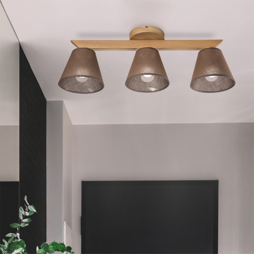 Brilagi - Πλαφονιέρα οροφής ANTHONY 3xE14/40W/230V δρυς/καφέ