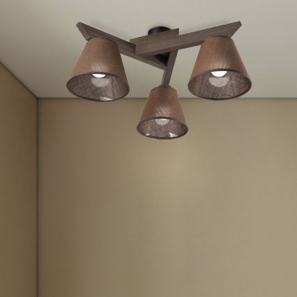 Brilagi - Πλαφονιέρα οροφής ANTHONY 3xE14/40W/230V δρυς/καφέ