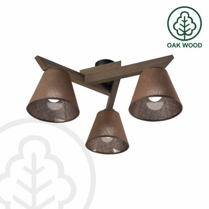 Brilagi - Πλαφονιέρα οροφής ANTHONY 3xE14/40W/230V δρυς/καφέ