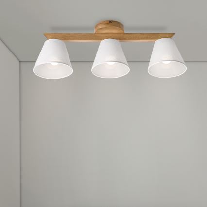 Brilagi - Πλαφονιέρα οροφής ANTHONY 3xE14/40W/230V δρυς/λευκό