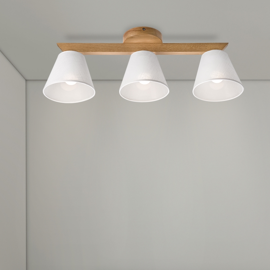 Brilagi - Πλαφονιέρα οροφής ANTHONY 3xE14/40W/230V δρυς/λευκό