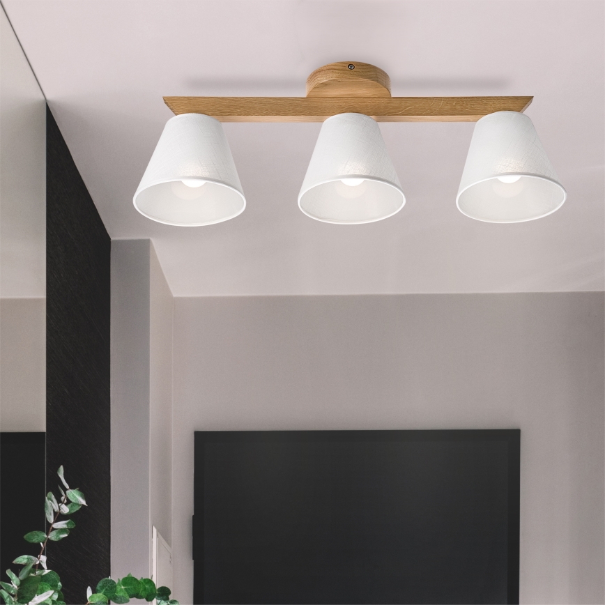 Brilagi - Πλαφονιέρα οροφής ANTHONY 3xE14/40W/230V δρυς/λευκό