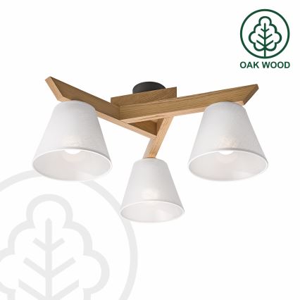 Brilagi - Πλαφονιέρα οροφής ANTHONY 3xE14/40W/230V δρυς/λευκό